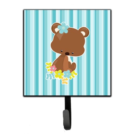 Carolines Treasures Bear With Flowers Leash or Key Holder BB7096SH4